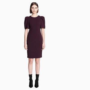 NWT Calvin Klein Solid Puff Shoulder Sheath Dress